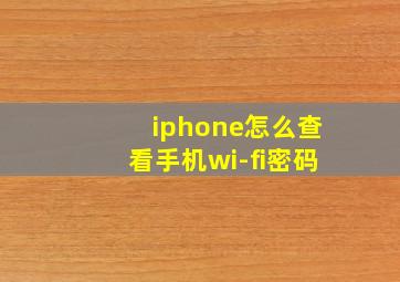 iphone怎么查看手机wi-fi密码