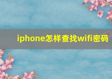 iphone怎样查找wifi密码