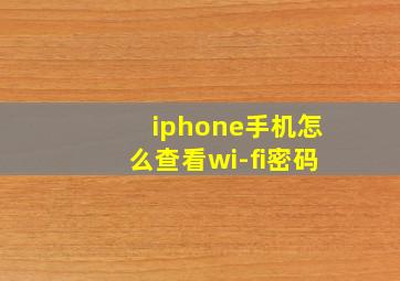 iphone手机怎么查看wi-fi密码