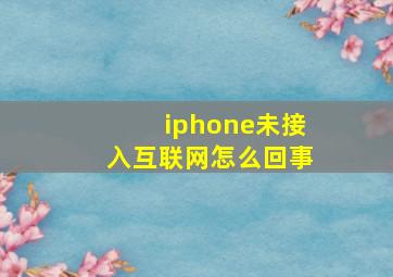 iphone未接入互联网怎么回事