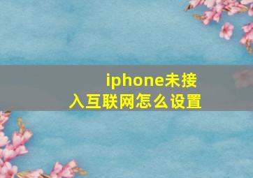 iphone未接入互联网怎么设置