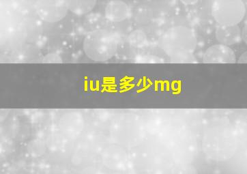 iu是多少mg