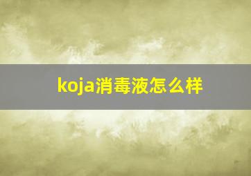 koja消毒液怎么样