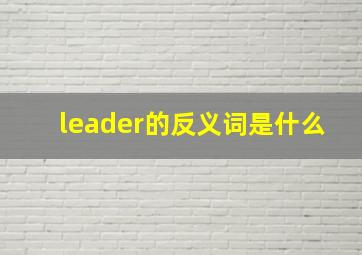 leader的反义词是什么