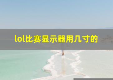 lol比赛显示器用几寸的