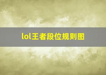 lol王者段位规则图