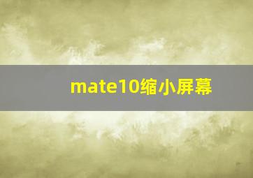 mate10缩小屏幕