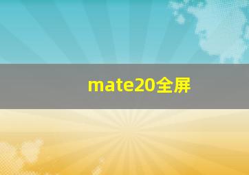 mate20全屏