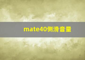 mate40侧滑音量