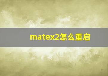 matex2怎么重启