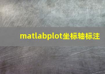 matlabplot坐标轴标注