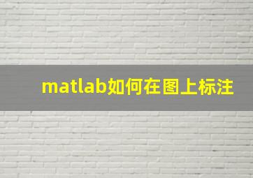 matlab如何在图上标注