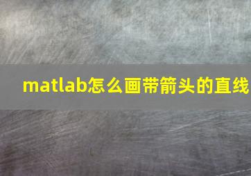 matlab怎么画带箭头的直线