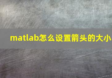 matlab怎么设置箭头的大小