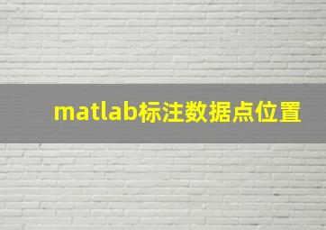 matlab标注数据点位置