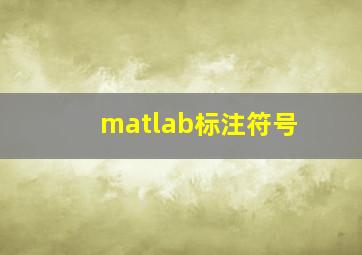 matlab标注符号