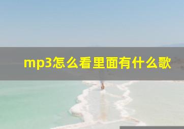 mp3怎么看里面有什么歌