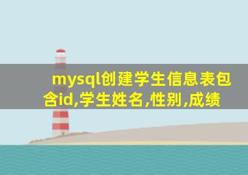 mysql创建学生信息表包含id,学生姓名,性别,成绩