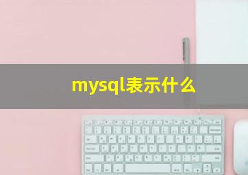 mysql表示什么