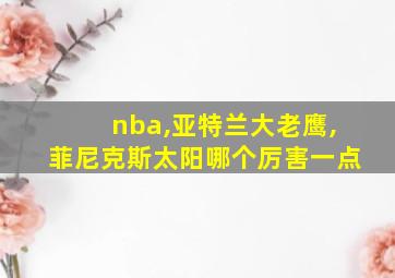 nba,亚特兰大老鹰,菲尼克斯太阳哪个厉害一点