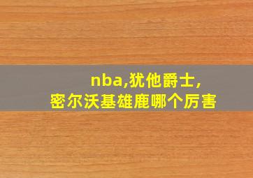 nba,犹他爵士,密尔沃基雄鹿哪个厉害