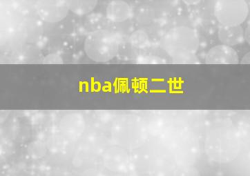 nba佩顿二世