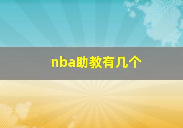 nba助教有几个