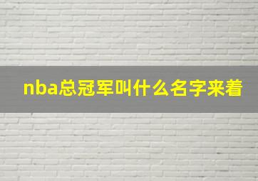 nba总冠军叫什么名字来着