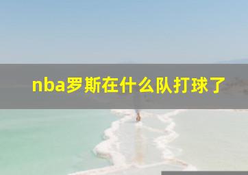 nba罗斯在什么队打球了