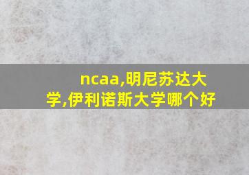 ncaa,明尼苏达大学,伊利诺斯大学哪个好