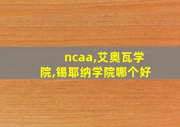 ncaa,艾奥瓦学院,锡耶纳学院哪个好