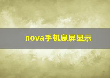 nova手机息屏显示