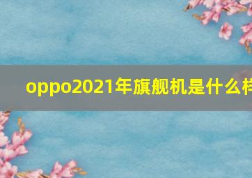 oppo2021年旗舰机是什么样