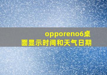 opporeno6桌面显示时间和天气日期