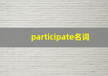 participate名词