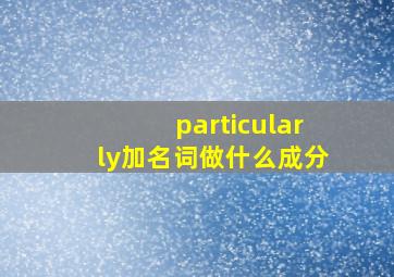 particularly加名词做什么成分