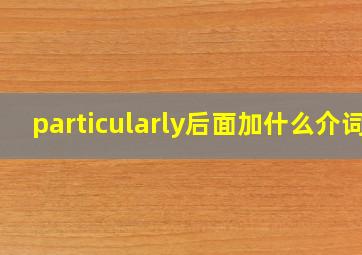 particularly后面加什么介词