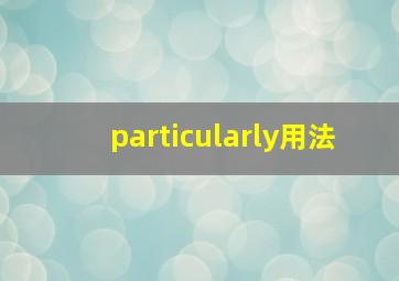 particularly用法