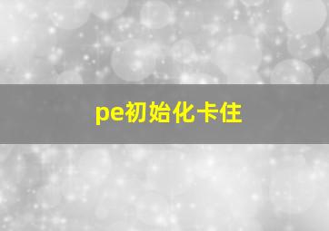 pe初始化卡住