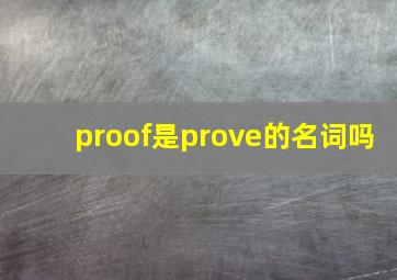 proof是prove的名词吗