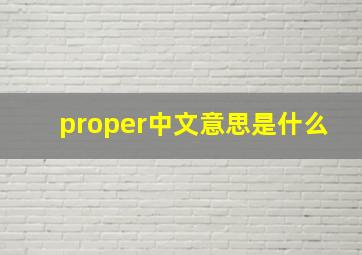 proper中文意思是什么