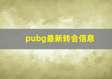 pubg最新转会信息