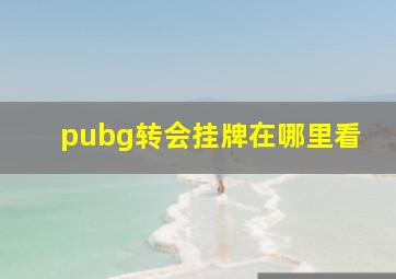 pubg转会挂牌在哪里看