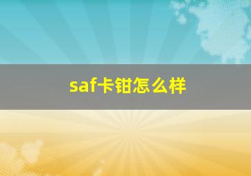 saf卡钳怎么样