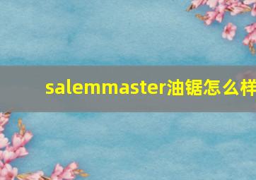 salemmaster油锯怎么样