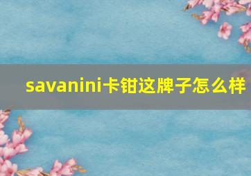 savanini卡钳这牌子怎么样