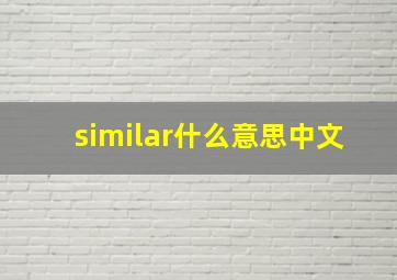 similar什么意思中文