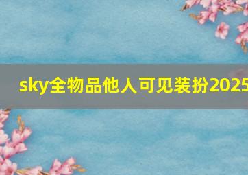 sky全物品他人可见装扮2025