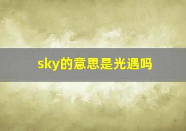 sky的意思是光遇吗