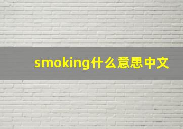 smoking什么意思中文